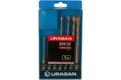 Набор буров 5-6-8*110мм,6-8-10-12*160мм 7шт URAGAN Набор буров 5-6-8*110мм,6-8-10-12*160мм 7шт URAGAN