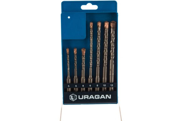 Набор буров 5-6-8*110мм,6-8-10-12*160мм 7шт URAGAN