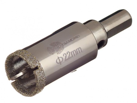 Коронка алмазная керамогранит с центрирующим сверлом 22ммTRIO-DIAMOND Коронка алмазная керамогранит с центрирующим сверлом 22ммTRIO-DIAMOND