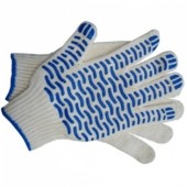 Перчатки чёрные х/б с точкой ПВХ 10 класс, 5 нитей, чёрный манжет Перчатки чёрные х/б с точкой ПВХ 10 класс, 5 нитей, чёрный манжет