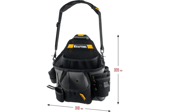 Поясная сумка FastClip KPB-20 плечевой ремень, 20 кармана и петли KRAFTOOL Поясная сумка FastClip KPB-20 плечевой ремень, 20 кармана и петли KRAFTOOL
