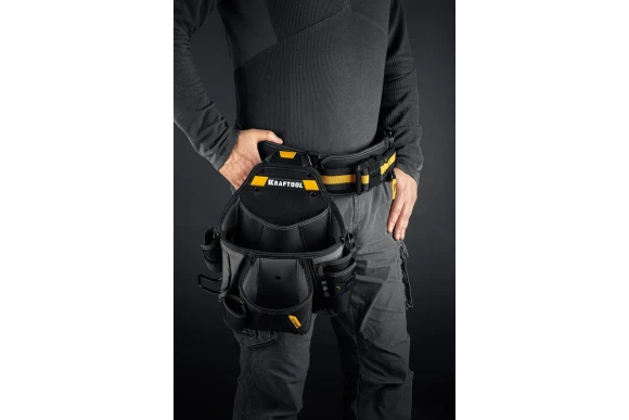 Поясная сумка FastClip KPB-20 плечевой ремень, 20 кармана и петли KRAFTOOL Поясная сумка FastClip KPB-20 плечевой ремень, 20 кармана и петли KRAFTOOL