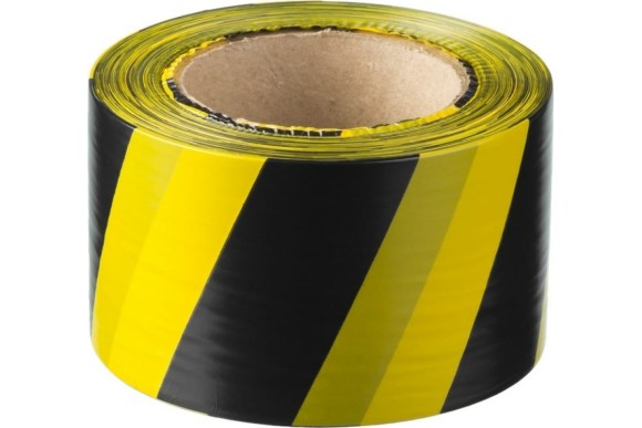 Сигнальная лента, цвет черно-желтый, 75мм х 200м, ЗУБР 