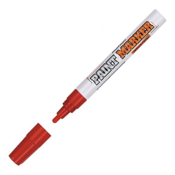 Маркер-краска красный, 4мм, нитро-основа, для промышленного применения MunHwa IPM-03