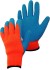 Перчатки нейлон красный ,покрытие нитрил рефлёный синий  