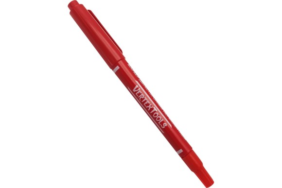 Маркер перманентный красный двусторонний 0.4/1мм, Vertextools Маркер перманентный красный двусторонний 0.4/1мм, Vertextools
