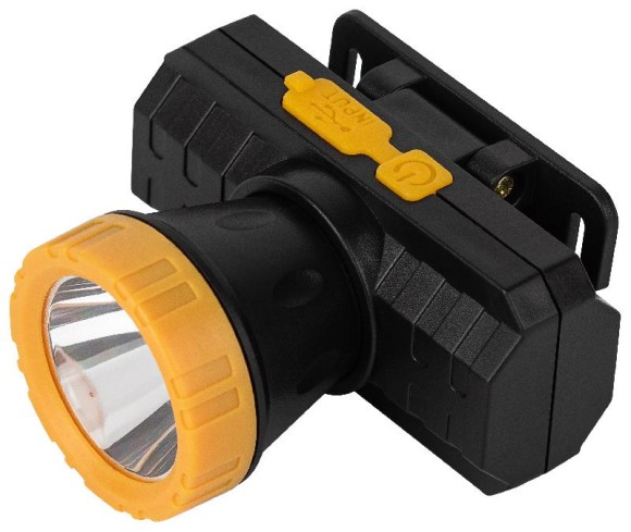 Фонарь налобный аккум.GA-802, 2-х режим.3Вт,1,5Ач,Led 135 люм ЭРА