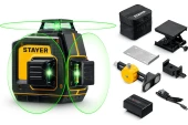 Лазерный нивелир STAYER SL-3D #2, 50м, точн. +/-0,5 мм/м, микролифт, держатель Лазерный нивелир STAYER SL-3D #2, 50м, точн. +/-0,5 мм/м, микролифт, держатель