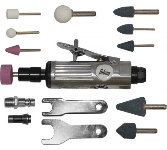 Прямая пневмо шлифмашина FUBAG GL25000, 6,0бар,25000о/мин,354л/мин,цанга-6 и 3мм Прямая пневмо шлифмашина FUBAG GL25000, 6,0бар,25000о/мин,354л/мин,цанга-6 и 3мм