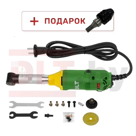 Гравёр угловой для керамогранита DLT,G-100,90Вт,цанги1,6/ 2,4/3.2 мм,патрон-3мм,кейс