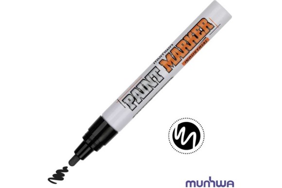 Маркер-краска чёрный, 4мм, нитро-основа, для промышленного применения MunHwa IPM-01 Маркер-краска чёрный, 4мм, нитро-основа, для промышленного применения MunHwa IPM-01