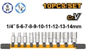 Набор торц.головок 10шт INGCO 1/4" HKTS14103 INDUSTRIAL Набор торц.головок 10шт INGCO 1/4" HKTS14103 INDUSTRIAL
