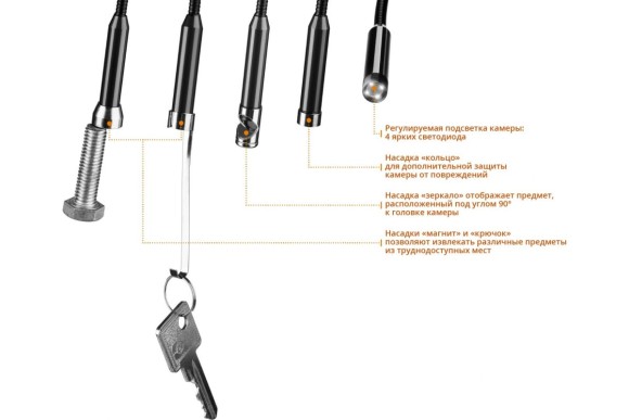 Видеоскоп ЗУБР ВС-100, 320x240px, питание ААА (4-шт), 45355 ЗУБР Видеоскоп ЗУБР ВС-100, 320x240px, питание ААА (4-шт), 45355 ЗУБР