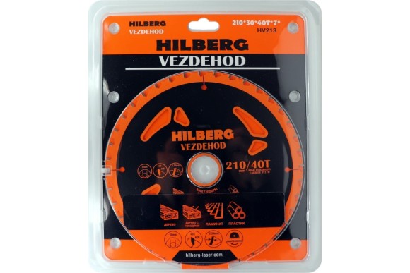 Диск пильный по дереву 210 х 30мм, 40Т, HV213 Vezdehod HILBERG Диск пильный по дереву 210 х 30мм, 40Т, HV213 Vezdehod HILBERG
