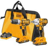 Набор шурупов+гайковёрт аккум.INGCO CKLI2007,20В*2А/ч*2шт,45/300Н/м,биты+головки+сумка