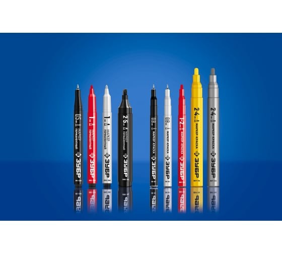 Маркер перманентный тонкий 0,7-1мм чёрный Колибри ЗУБР Маркер перманентный тонкий 0,7-1мм чёрный Колибри ЗУБР