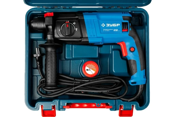 Перфоратор ЗУБР ЗП-22-650 К, 650Вт, 2.3Дж, SDS+, 22мм, 1950об/мин, в кейсе Перфоратор ЗУБР ЗП-22-650 К, 650Вт, 2.3Дж, SDS+, 22мм, 1950об/мин, в кейсе
