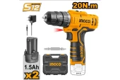 Шуруповерт аккум. INGCO CDLI12208,12В*1,5А/ч*2шт,20Н/м,0-350/0-1350о/мин Шуруповерт аккум. INGCO CDLI12208,12В*1,5А/ч*2шт,20Н/м,0-350/0-1350о/мин
