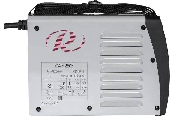 Сварочный аппарат, инверторный САИ 250К,10-250А,7,8кВт,электрод-2-6мм Ресанта