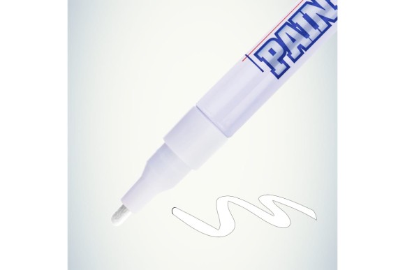 Маркер-краска белый, 2мм, нитро-основа, для промышленного применения MunHwa "Slim" SPM-05