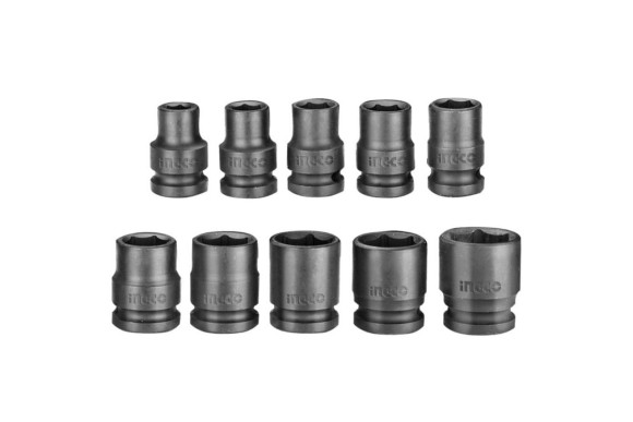 Набор ударных торц. головок 10шт INGCO 1/2" HKISSD12101 INDUSTRIAL 