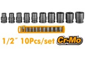 Набор ударных торц. головок 10шт INGCO 1/2" HKISSD12101 INDUSTRIAL Набор ударных торц. головок 10шт INGCO 1/2" HKISSD12101 INDUSTRIAL