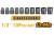 Набор ударных торц. головок 10шт INGCO 1/2" HKISSD12101 INDUSTRIAL 