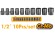 Набор ударных торц. головок 10шт INGCO 1/2" HKISSD12101 INDUSTRIAL 