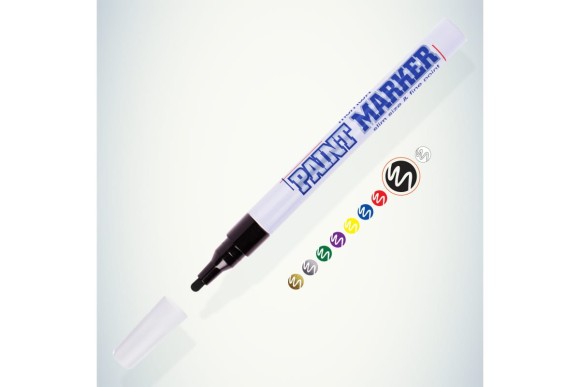 Маркер-краска чёрный, 2мм, нитро-основа, для промышленного применения MunHwa "Slim" SPM-01 Маркер-краска чёрный, 2мм, нитро-основа, для промышленного применения MunHwa "Slim" SPM-01