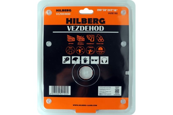 Диск пильный по дереву 190 х 30мм, 24Т, HVR190 Vezdehod HILBERG Диск пильный по дереву 190 х 30мм, 24Т, HVR190 Vezdehod HILBERG