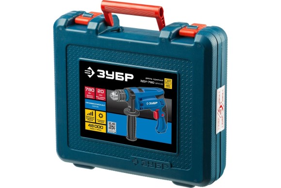 Дрель ударная ЗУБР ЗДУ-780 ЭРКМ2, 780Вт, патрон ЗВП 13мм, 0-3000об/мин, в кейсе Дрель ударная ЗУБР ЗДУ-780 ЭРКМ2, 780Вт, патрон ЗВП 13мм, 0-3000об/мин, в кейсе