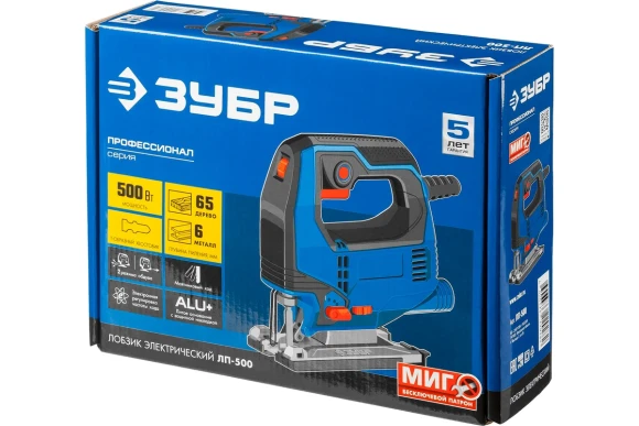 Лобзик электрич. ЗУБР ЛП-500, 500Вт, 65/6мм, 600-3000ход/мин, в коробке Лобзик электрич. ЗУБР ЛП-500, 500Вт, 65/6мм, 600-3000ход/мин, в коробке