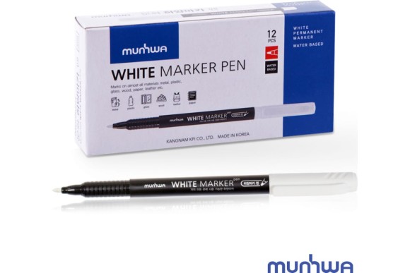 Маркер перманентный белый, пулевидный 1мм, WPM-05, Munhwa (F) Маркер перманентный белый, пулевидный 1мм, WPM-05, Munhwa (F)