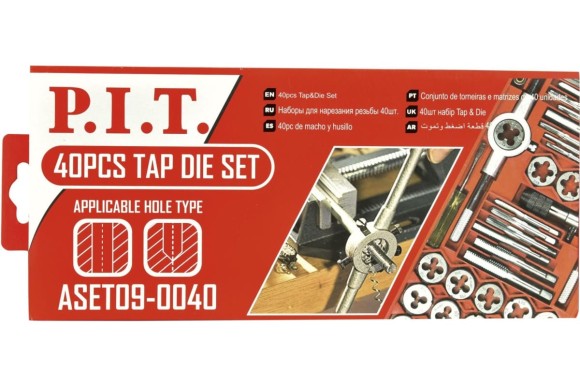 Набор для нарезки резьбы 40 предметов (М3-М12) P.I.T. Набор для нарезки резьбы 40 предметов (М3-М12) P.I.T.