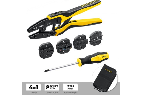 Клещи для кабельных наконечников  SP-4M (4 матрицы)  STAYER