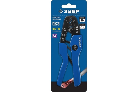 Клещи для кабельных наконечников ПК-3 0,5-10мм кв. ЗУБР Клещи для кабельных наконечников ПК-3 0,5-10мм кв. ЗУБР