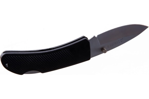 Нож складной, клинок 75мм,обрезиненная ручка STAYER 