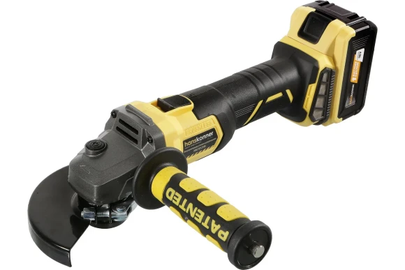 Шлифмашина(BL) угловая аккум. Hanskonner, HAG18125BLC, 18В, 125мм, 17000-7700об/мин, АКБ 1-шт (4А*ч)