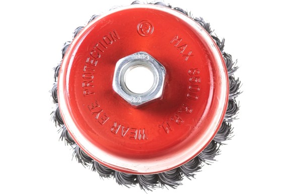 Щётка-крацовка чашечная для УШМ М14, 100мм, стальная проволока, РемоКолор Щётка-крацовка чашечная для УШМ М14, 100мм, стальная проволока, РемоКолор