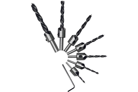 Набор сверл по дереву с зенкером (7 шт; 3, 4, 5, 6, 7, 8, 10 мм) Vertextools Набор сверл по дереву с зенкером (7 шт; 3, 4, 5, 6, 7, 8, 10 мм) Vertextools
