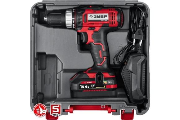 Шуруповёрт аккум. ЗУБР ДШ-40-21,20ВАКБ 1-шт (2А*ч),40Н*м,0-400/0-1500о/м, коробка