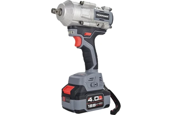 Гайковёрт(BL) аккум. Profipower T-900N, 18В, 900Н*м, квадрат 1/2", АКБ 1-шт (4А*ч), в кейсе E0186 Гайковёрт(BL) аккум. Profipower T-900N, 18В, 900Н*м, квадрат 1/2", АКБ 1-шт (4А*ч), в кейсе E0186