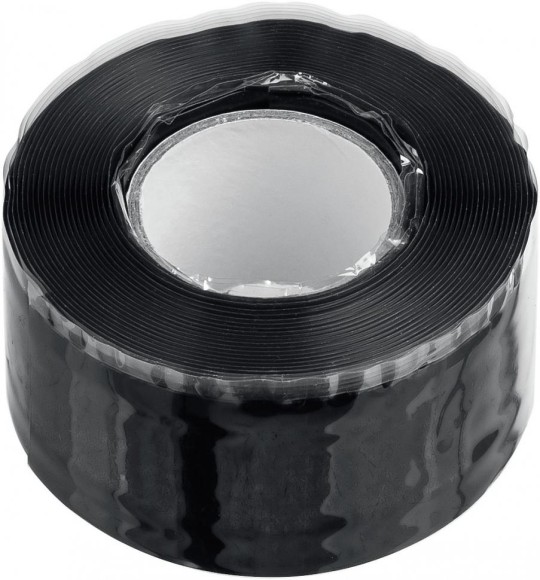 Лента самослипающаяся аварийно-ремонтная чёрная 25мм х 3м, ПВХ, ЗУБР Лента самослипающаяся аварийно-ремонтная чёрная 25мм х 3м, ПВХ, ЗУБР