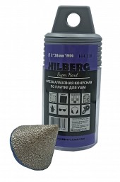 Фреза алмазная конусная по плитке 2-38 мм Hilberg Super Hard М14 HH338 Фреза алмазная конусная по плитке 2-38 мм Hilberg Super Hard М14 HH338