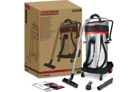 Пылесос промышленныйCROWN CT42031, 3*1000Вт,100 л Пылесос промышленныйCROWN CT42031, 3*1000Вт,100 л