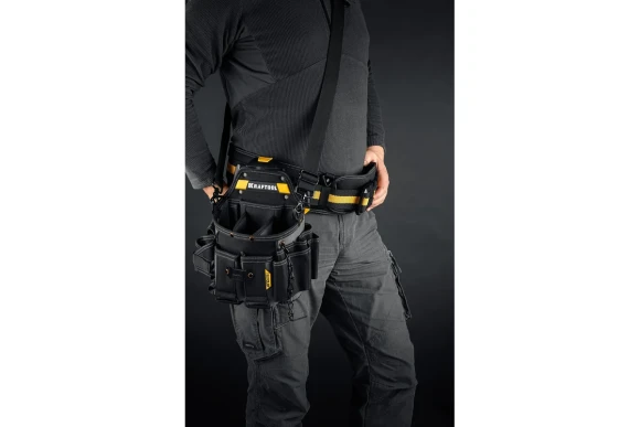 Поясная сумка FastClip KPB-23 плечевой ремень, 23 кармана и петли KRAFTOOL Поясная сумка FastClip KPB-23 плечевой ремень, 23 кармана и петли KRAFTOOL