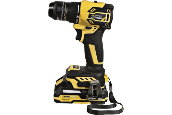 Шуруповёрт(BL) аккум. Hanskonner HCD2065C, 18В, 60Н*м, 1650об/мин, АКБ 2-шт (2А*ч), в кейсе