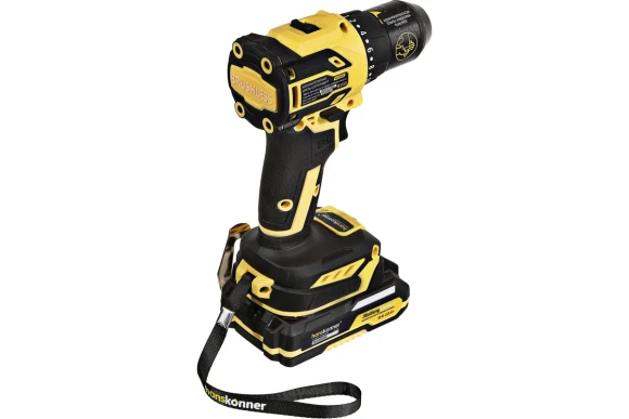 Шуруповёрт(BL) аккум. Hanskonner HCD2065C, 18В, 60Н*м, 1650об/мин, АКБ 2-шт (2А*ч), в кейсе
