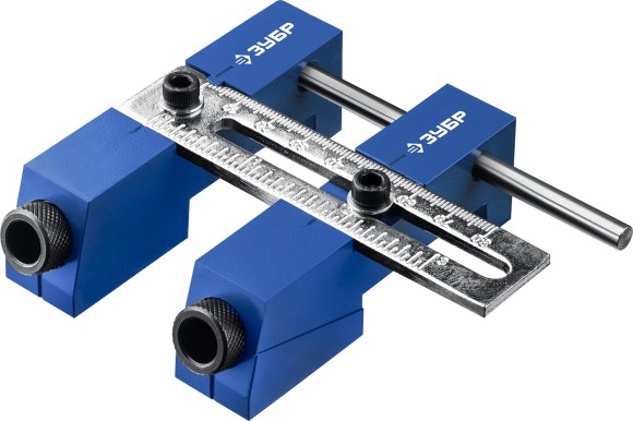 Кондуктор регулируемый для глухих отверстий, два отверстия, в кейсе ЗУБР Кондуктор регулируемый для глухих отверстий, два отверстия, в кейсе ЗУБР