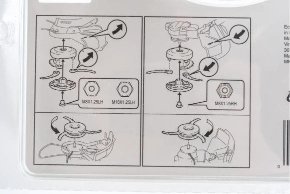 Головка тримерная с ножами М8х1.25R; М8х1.25LH; 10х1.25LH MAKITA Головка тримерная с ножами М8х1.25R; М8х1.25LH; 10х1.25LH MAKITA